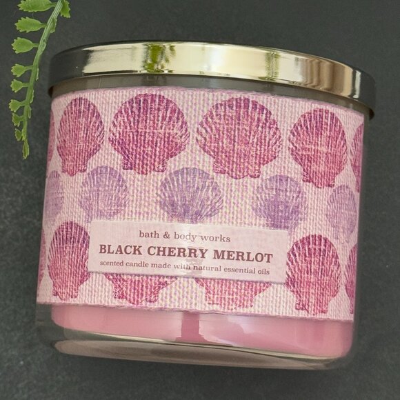 BBW Black Cherry Merlot Bath & Body Works 3 Wick Candle - Picture 5 of 10
